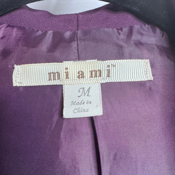Women’s 3/4 Length Scrunch Sleeve Blazer in Eggplant Color - Great for Spring - Picture 2 of 6
